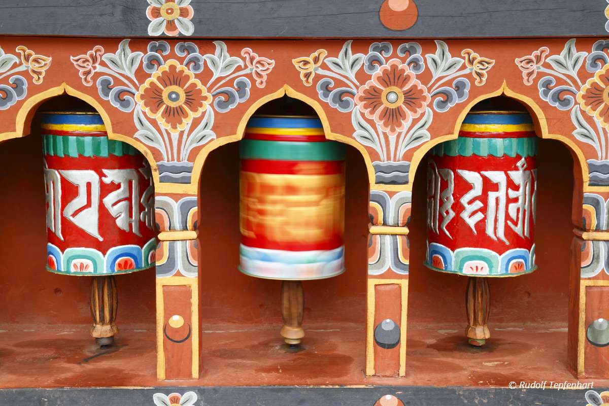 Buddhist prayer wheels