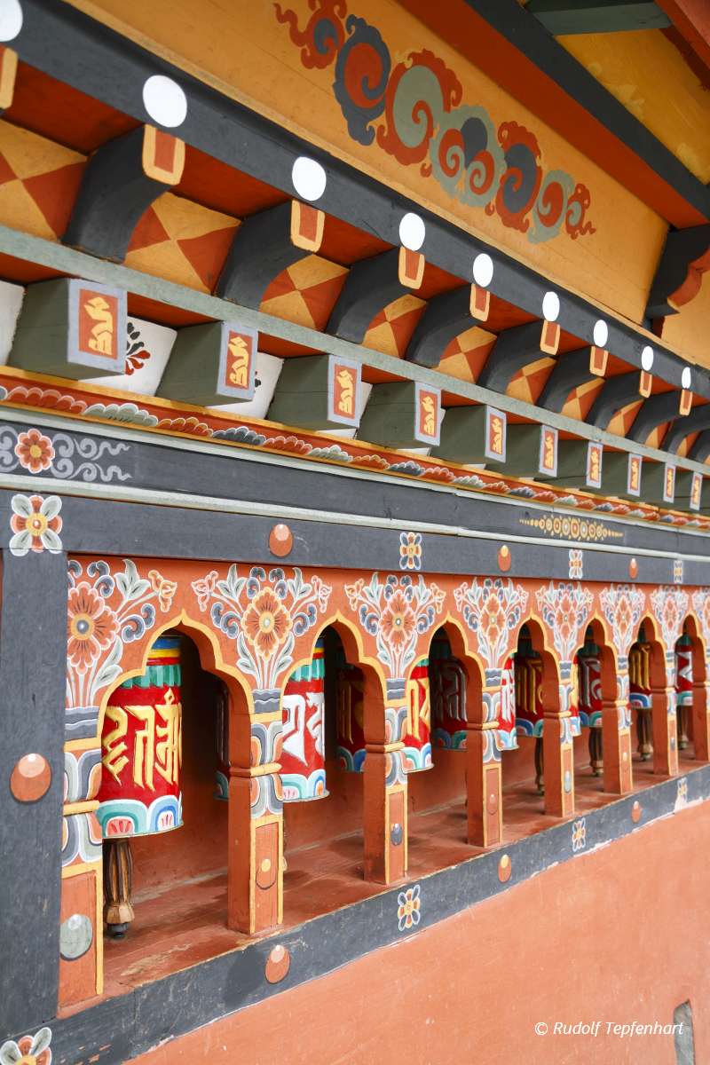Buddhist prayer wheels