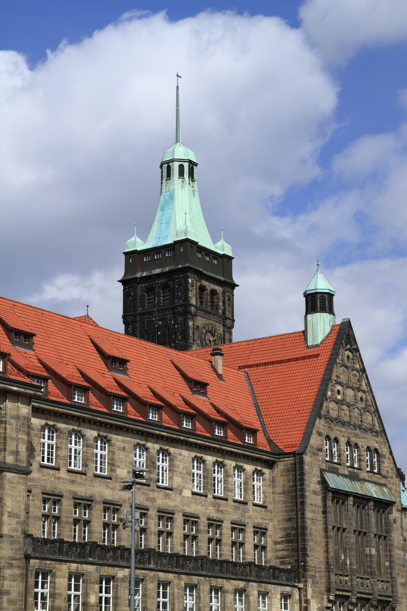 Old and New Town Hall in Chemnitz