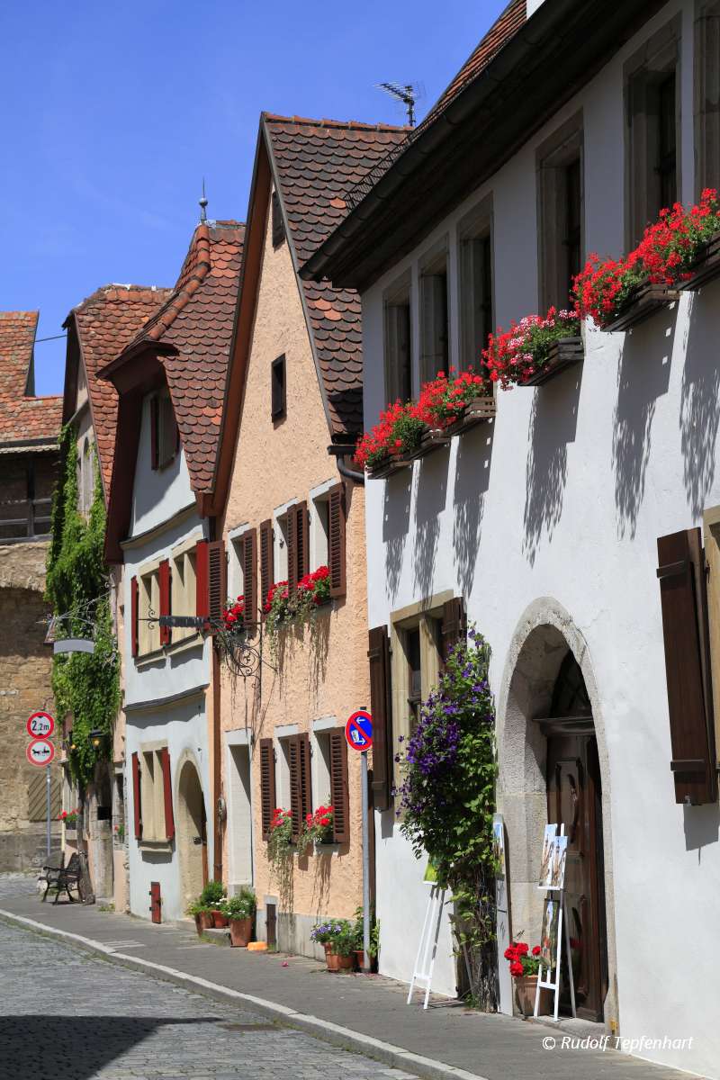 Beautiful streets in Rothenburg ob der Tauber
