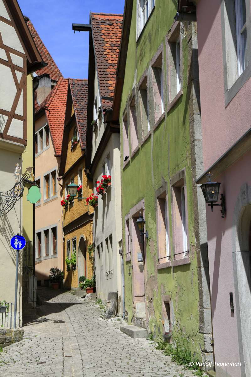 Beautiful streets in Rothenburg ob der Tauber