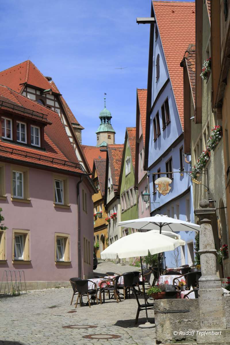 Beautiful streets in Rothenburg ob der Tauber