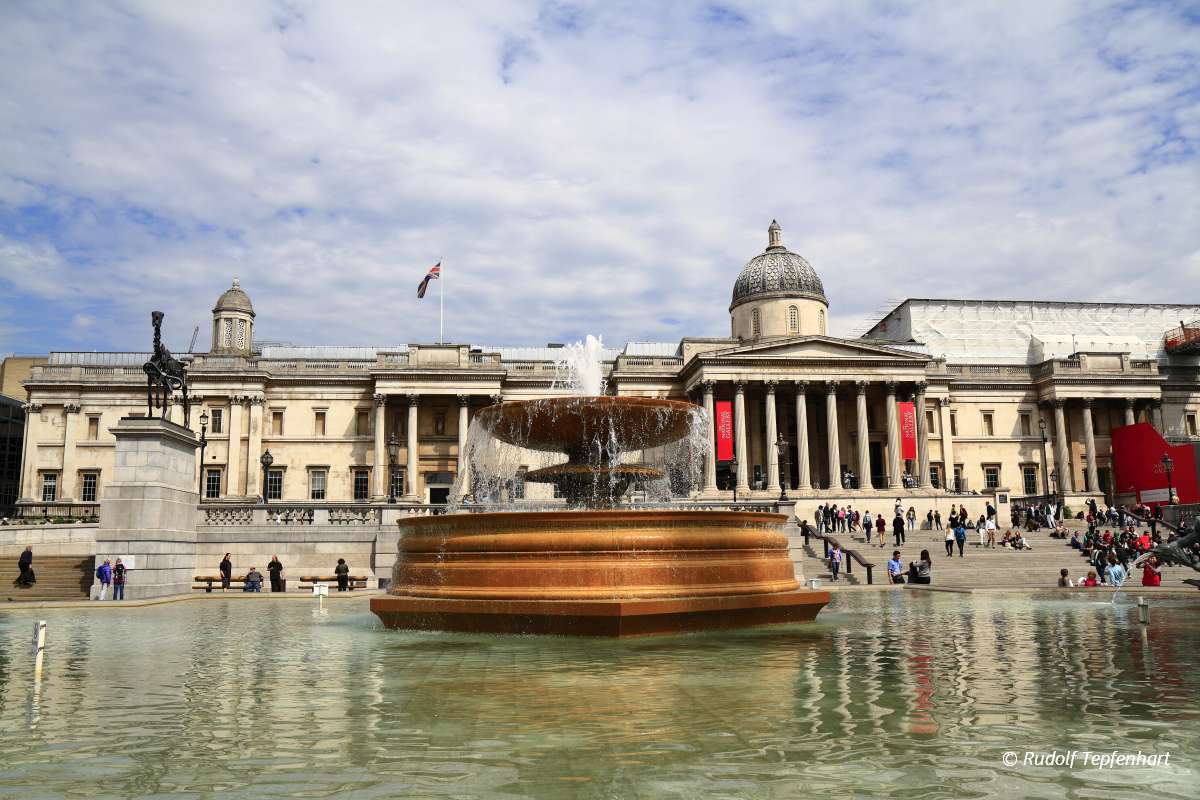 National Gallery and Trafalgar square in London
