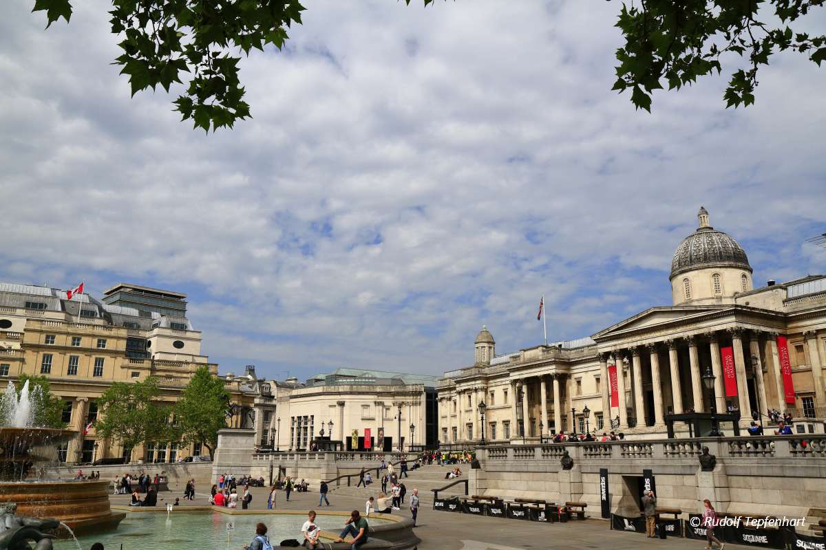 National Gallery and Trafalgar square in London