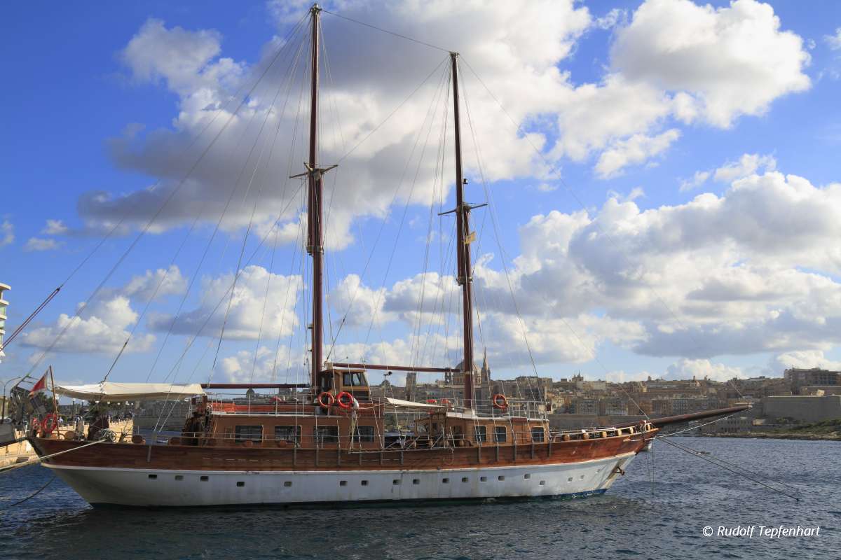 Ship in the Grand Harbour of Valletta in Malta