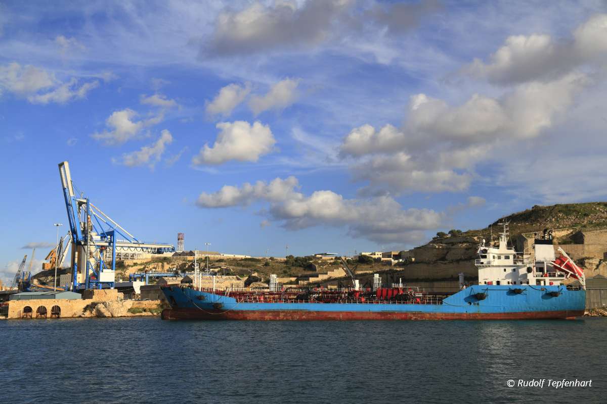 Industrial Ship in the Grand Harbour of Valletta