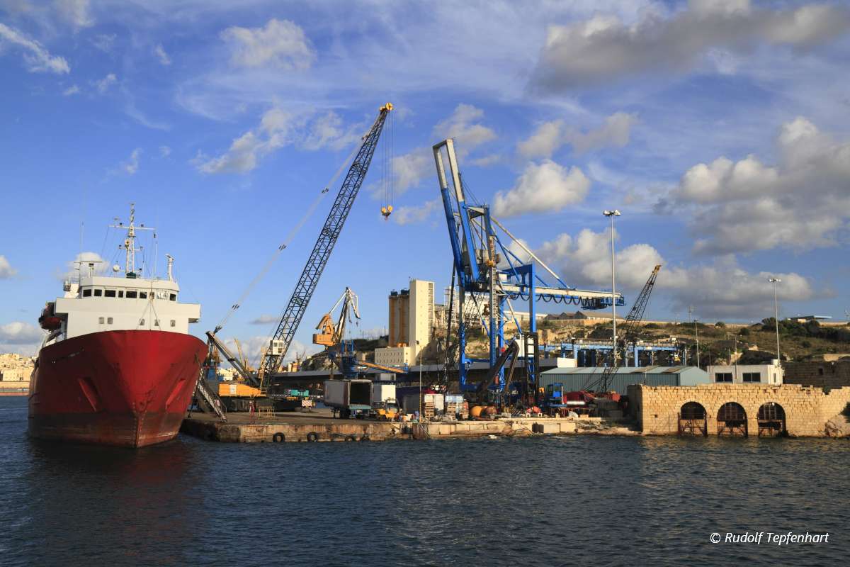 Industrial Ship in the Grand Harbour of Valletta