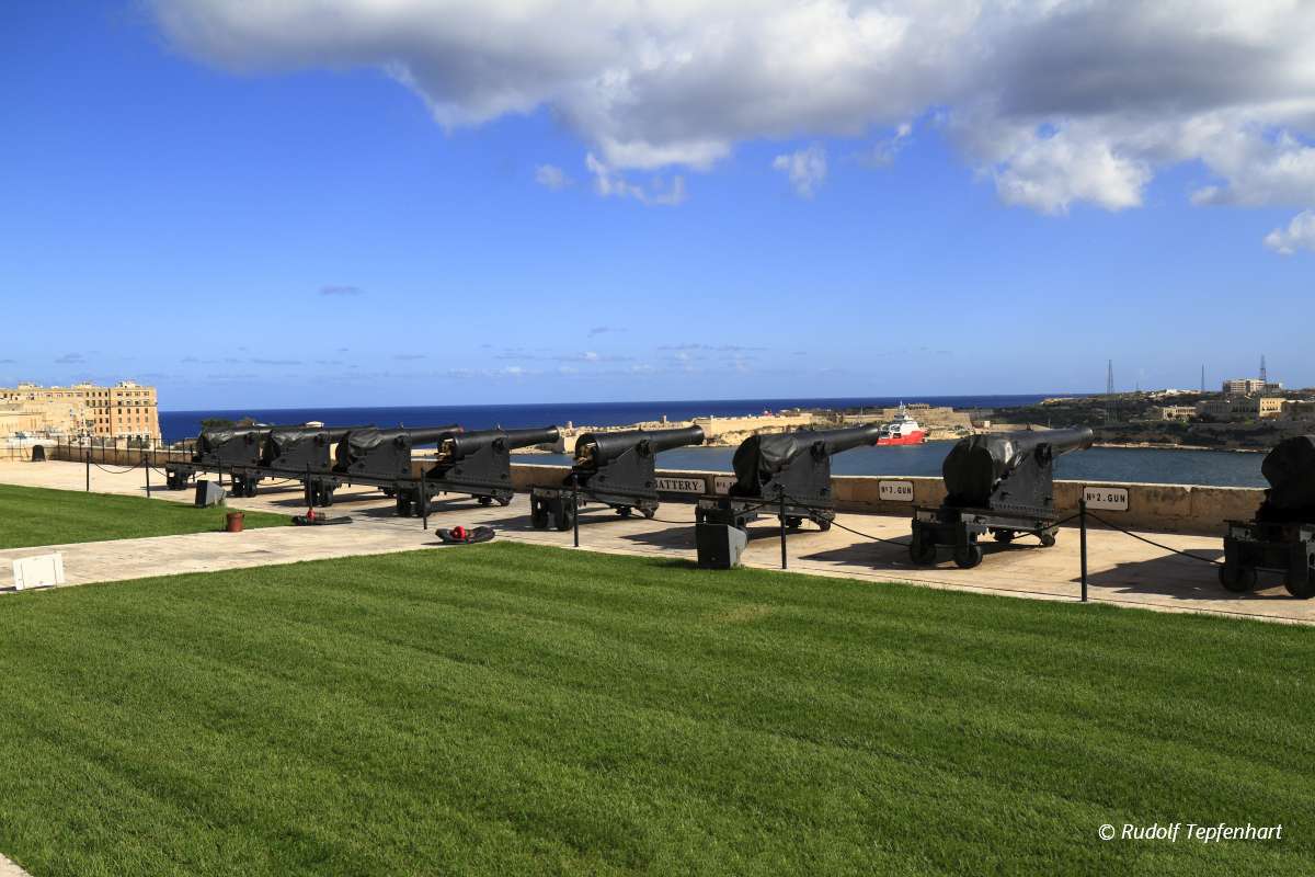 Gun Fire of saluting Lascaris Battery in Valletta, Malta