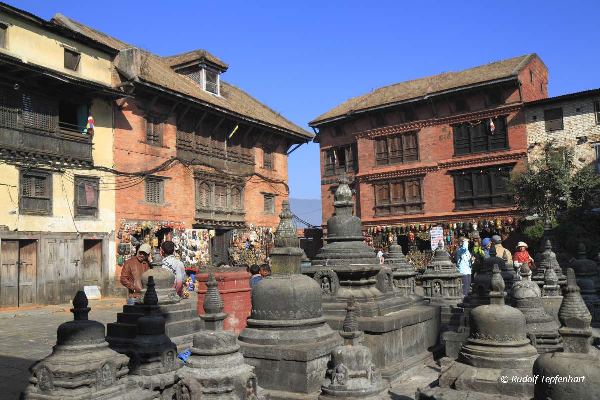 Medieval buildings surrounding Swayambhunath