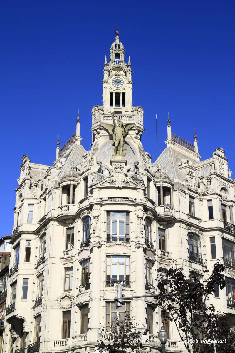 Traditional facades, Colorful architecture in the Old Town of Po