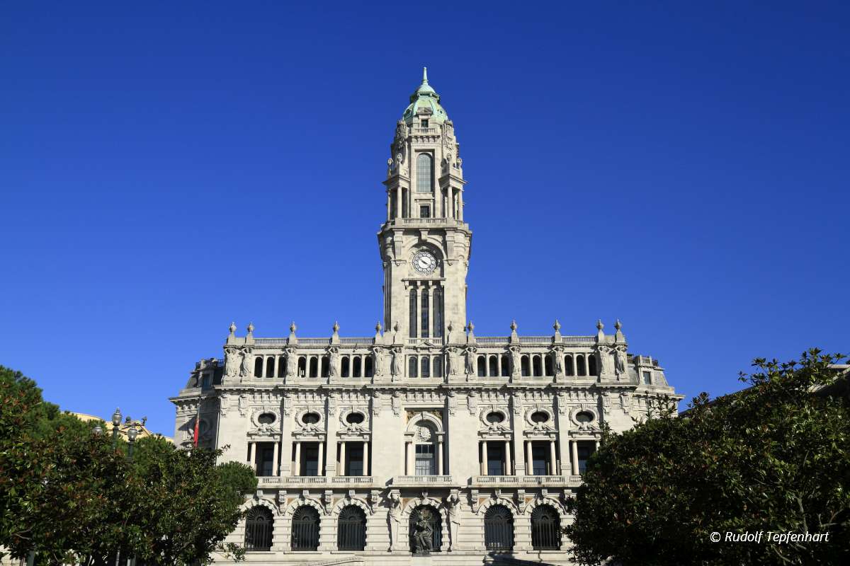 City Hall on Municipio Square near Av. dos Aliados in Porto