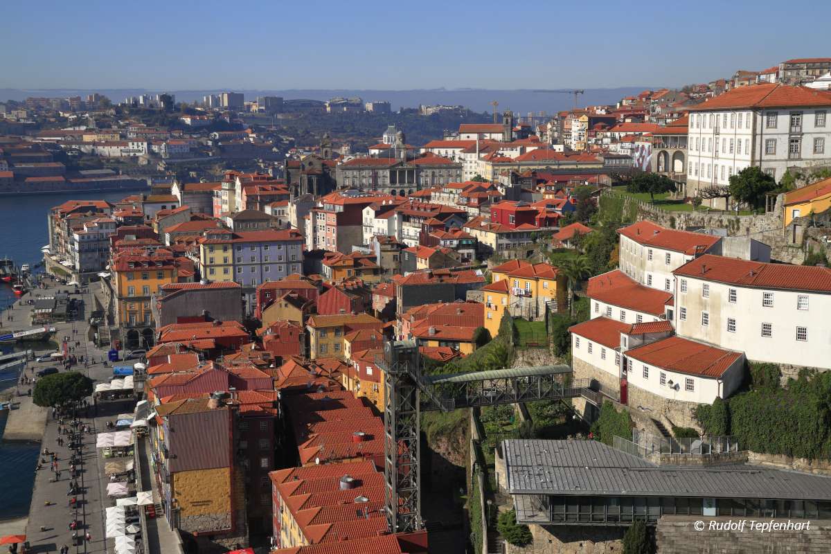 Panoramic view of old town of Porto, Portugal