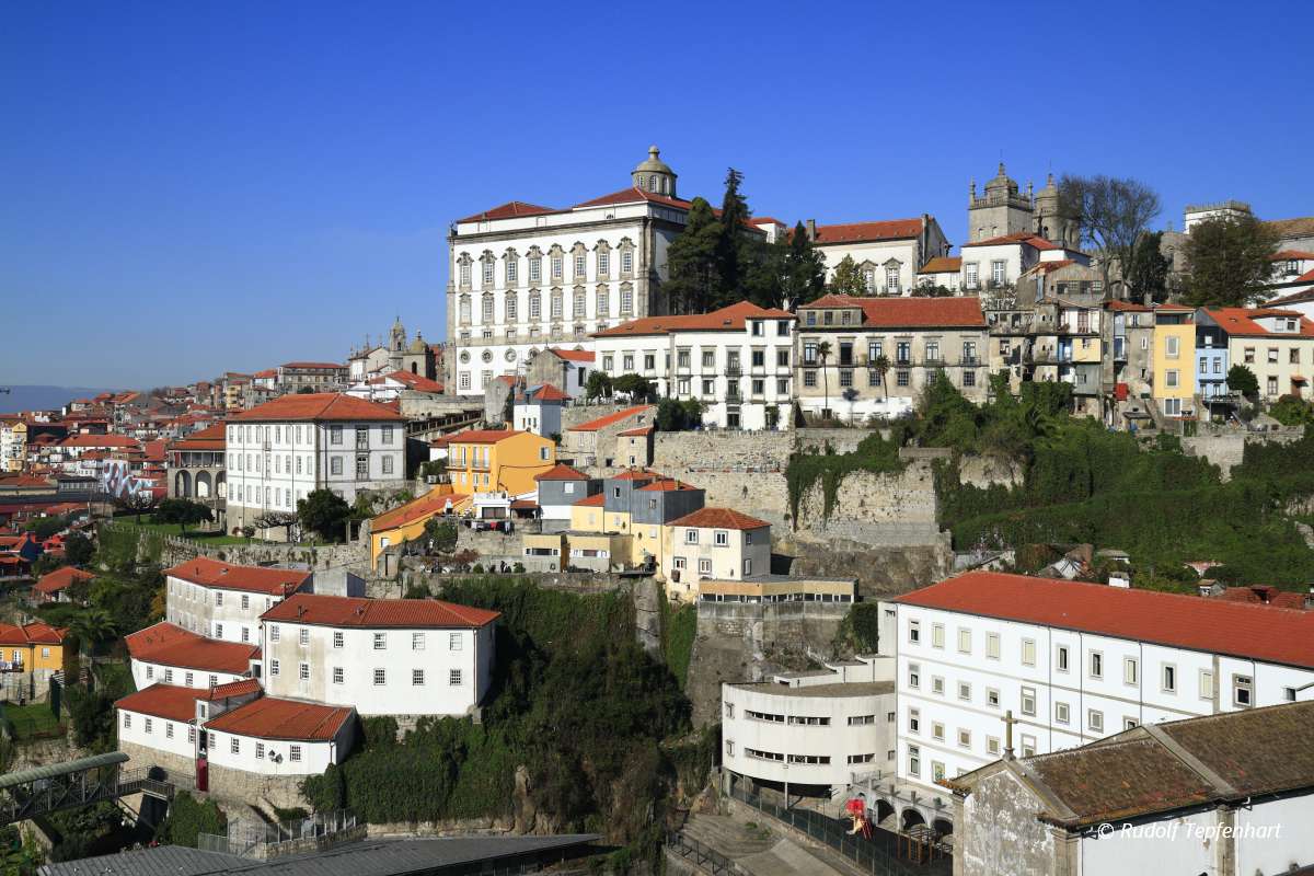 Traditional facades, Colorful architecture in the Old Town of Po