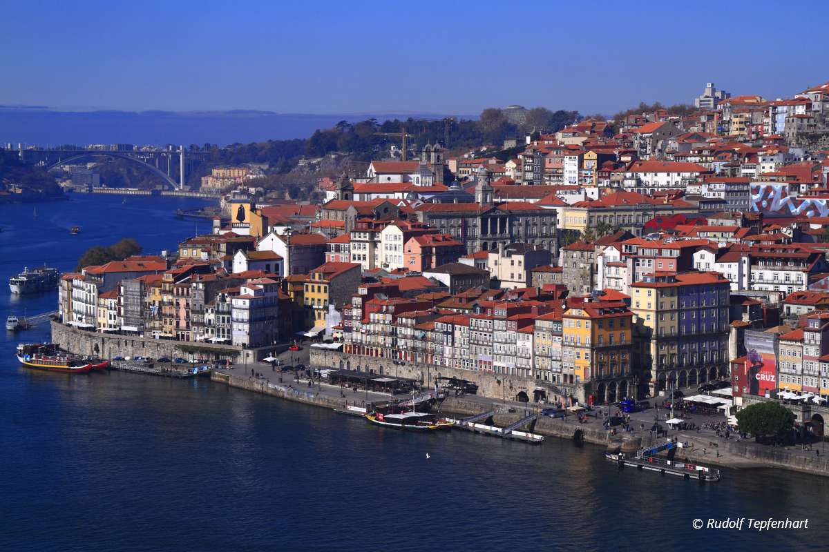 Panoramic view of old town of Porto, Portugal