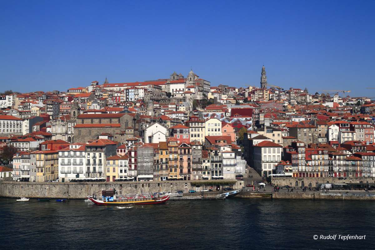 Panoramic view of old town of Porto, Portugal
