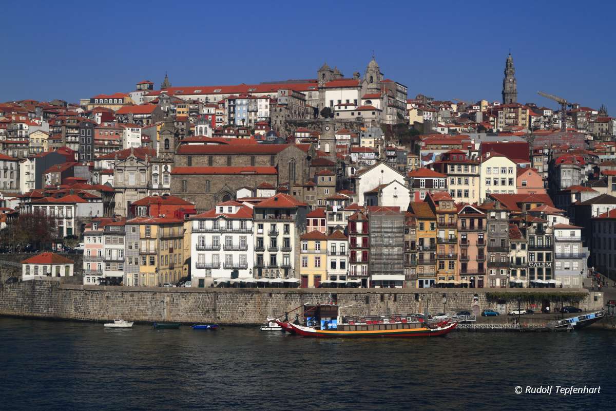 Panoramic view of old town of Porto, Portugal