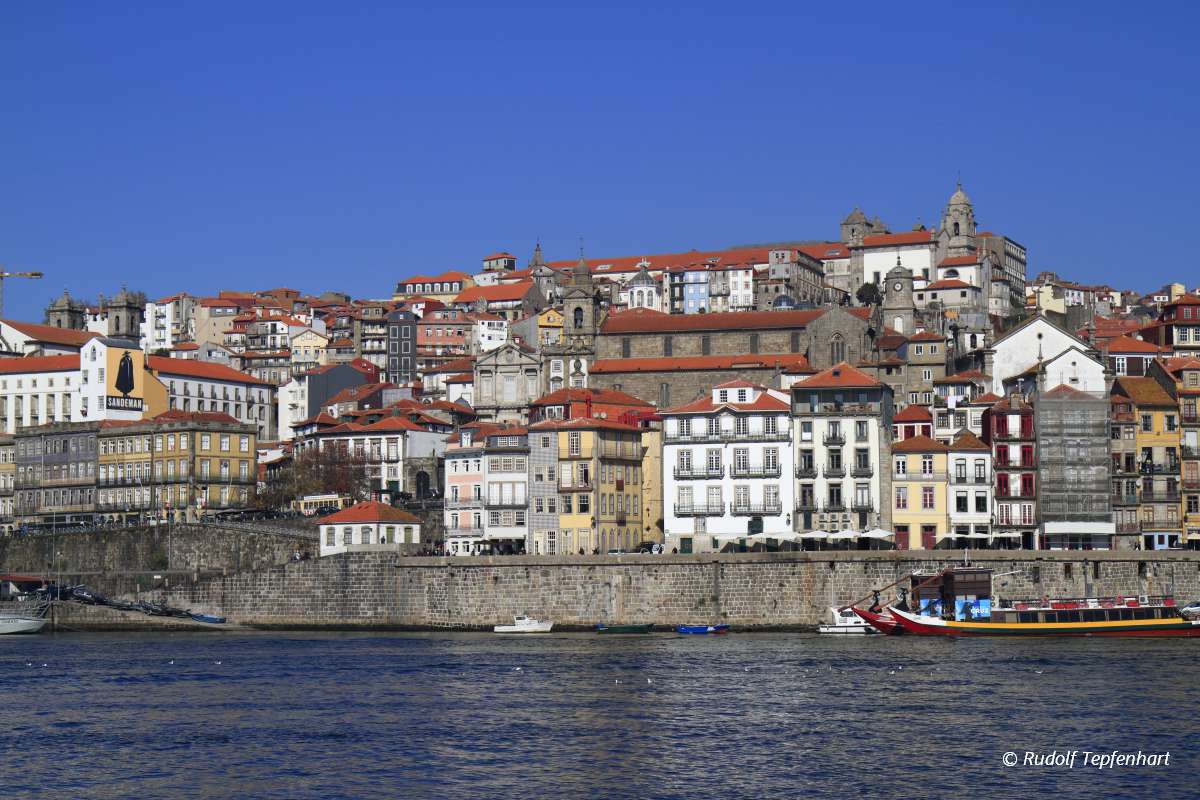 Panoramic view of old town of Porto, Portugal