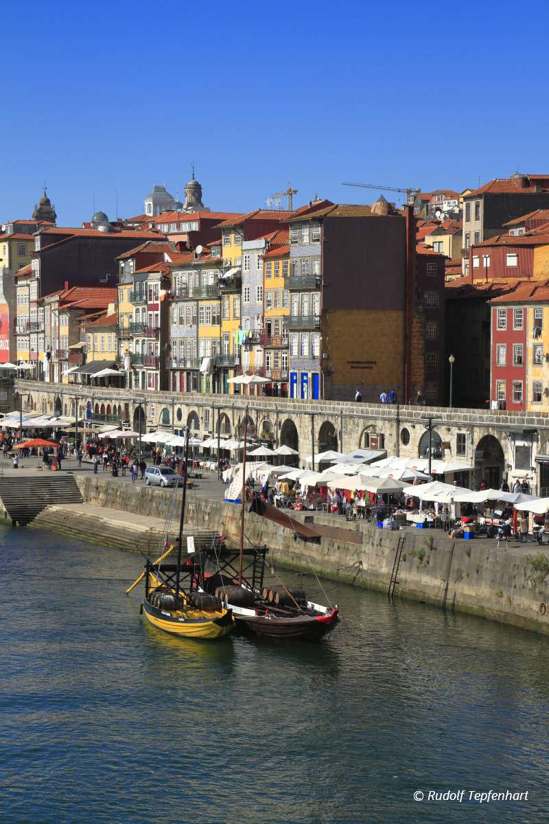 Panoramic view of old town of Porto, Portugal