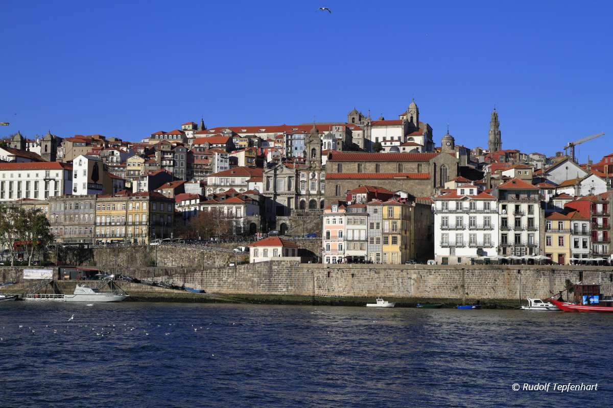 Panoramic view of old town of Porto, Portugal
