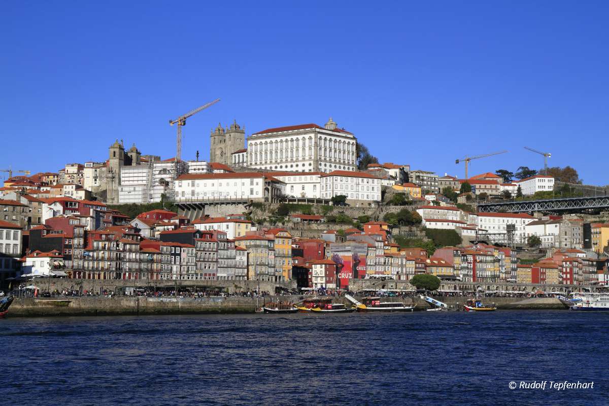 Panoramic view of old town of Porto, Portugal