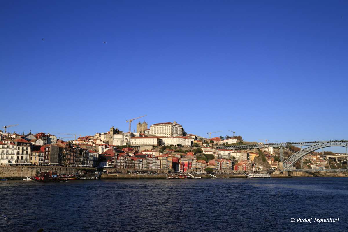 Panoramic view of old town of Porto, Portugal