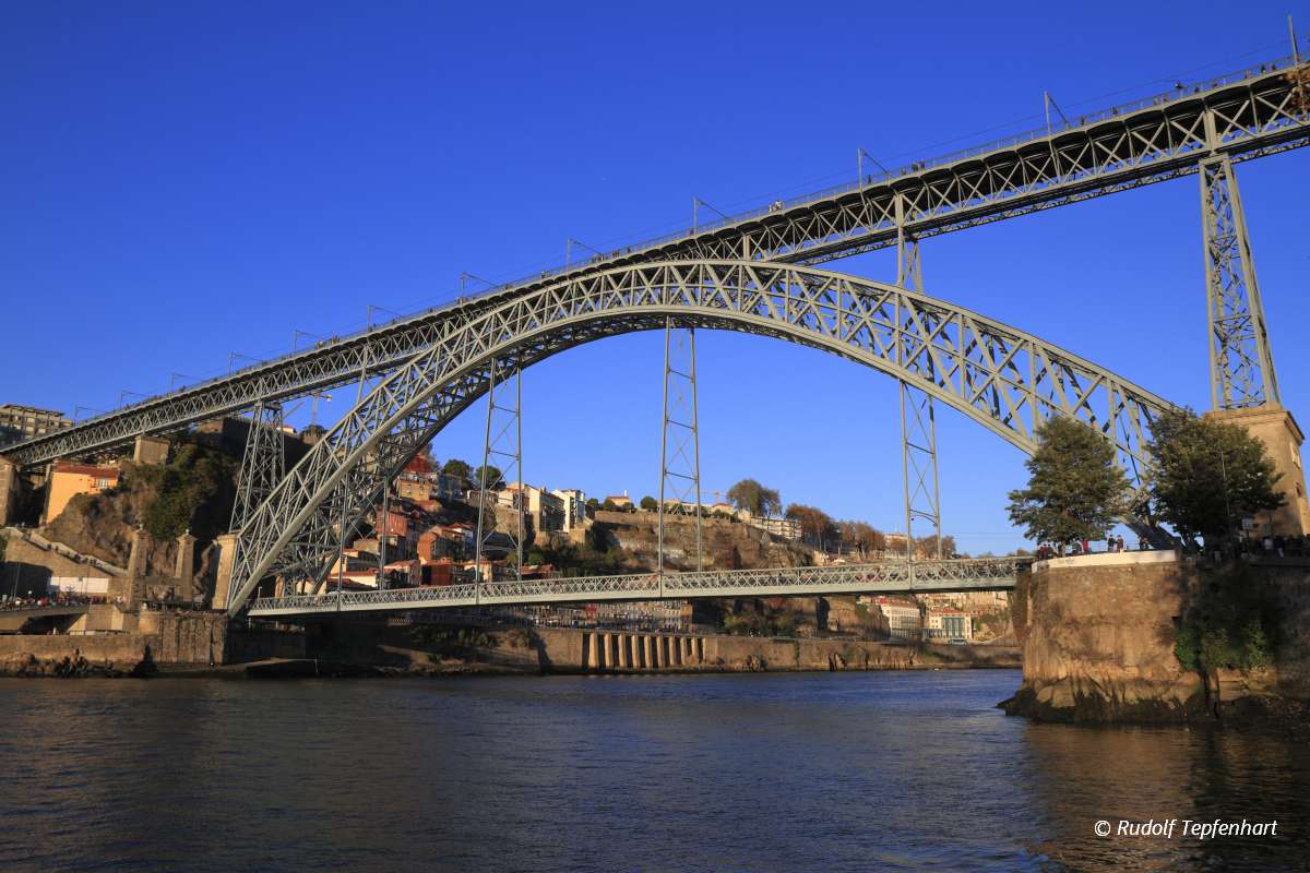 The Dom Luis I Bridge across the River Douro in Porto