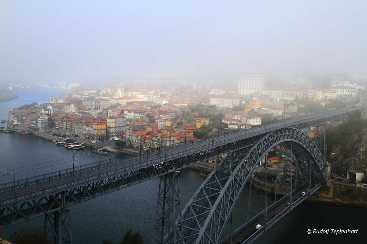 The Dom Luis I Bridge across the River Douro in Porto