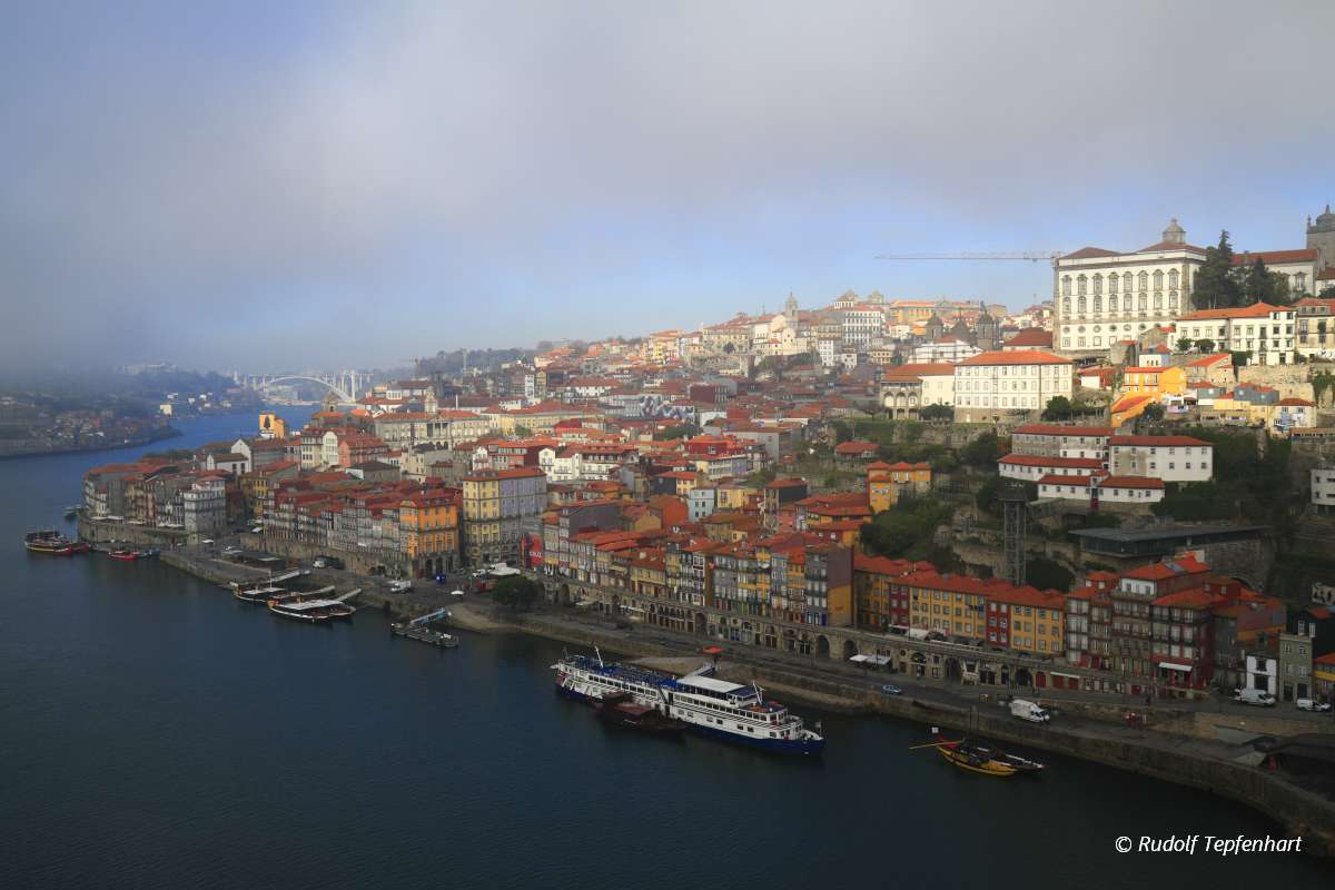 Panoramic view of old town of Porto, Portugal