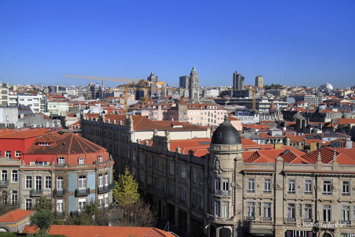 Traditional facades, Colorful architecture in the Old Town of Po