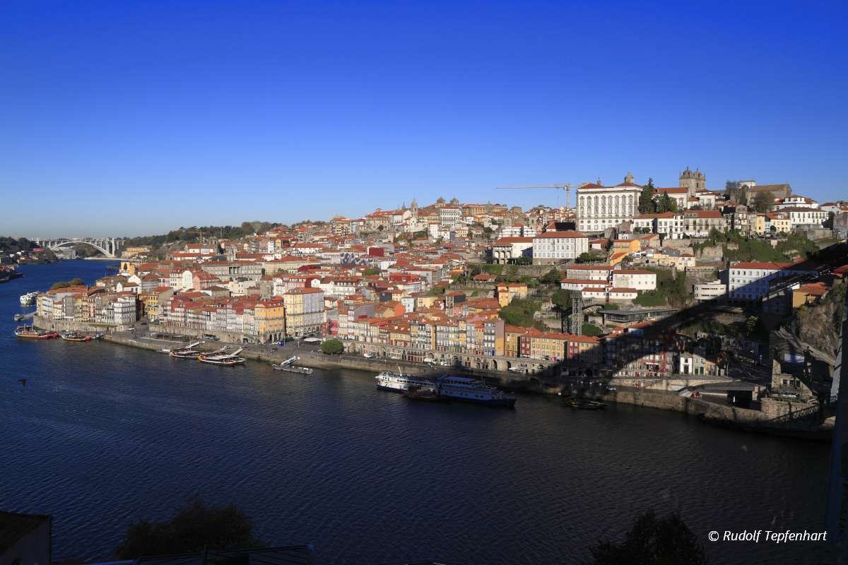 Panoramic view of old town of Porto, Portugal