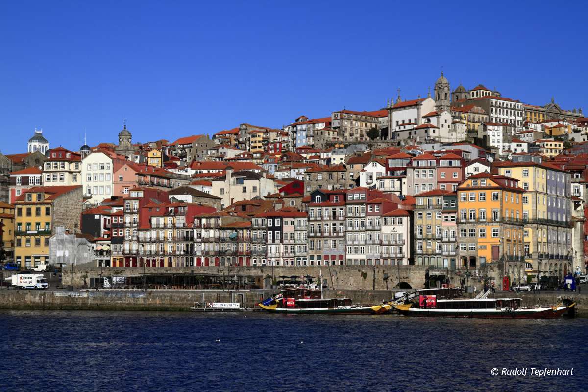 Panoramic view of old town of Porto, Portugal