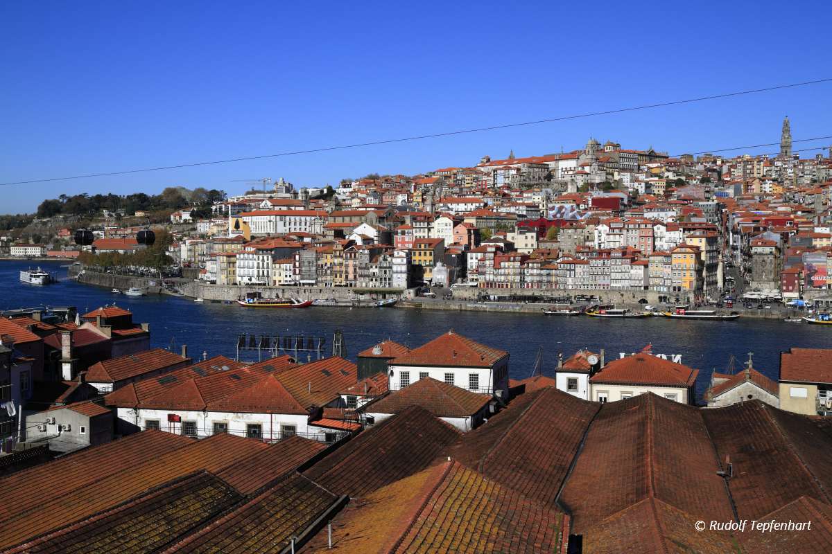 Panoramic view of old town of Porto, Portugal