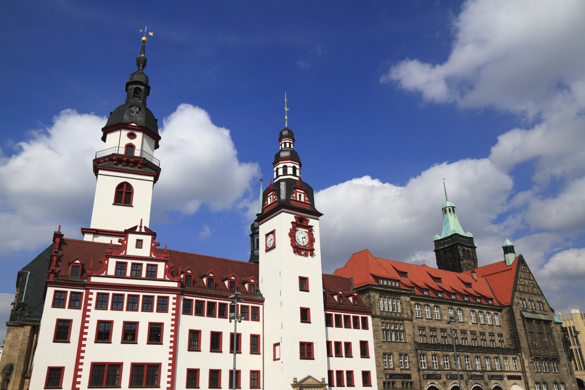 Old and New Town Hall in Chemnitz