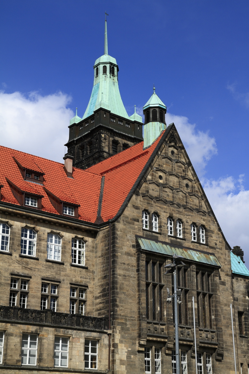 Old and New Town Hall in Chemnitz