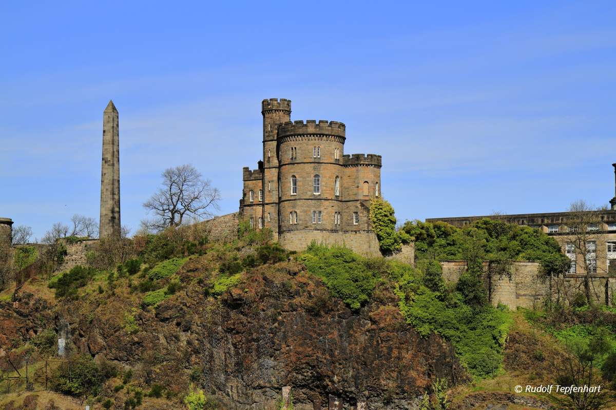 A beautiful view of Calton Hill in Edinburgh, Scotland,UK