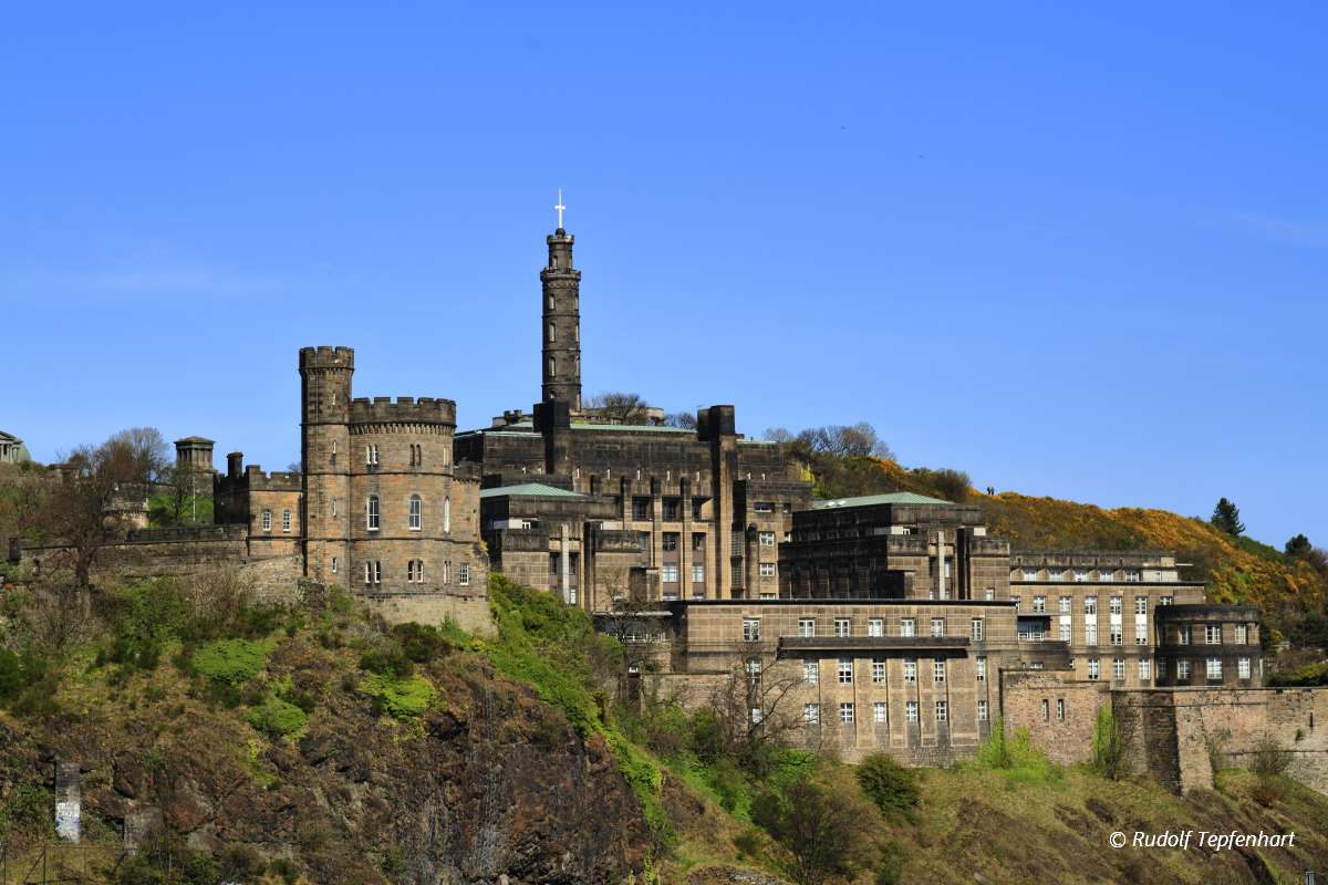 A beautiful view of Calton Hill in Edinburgh, Scotland,UK
