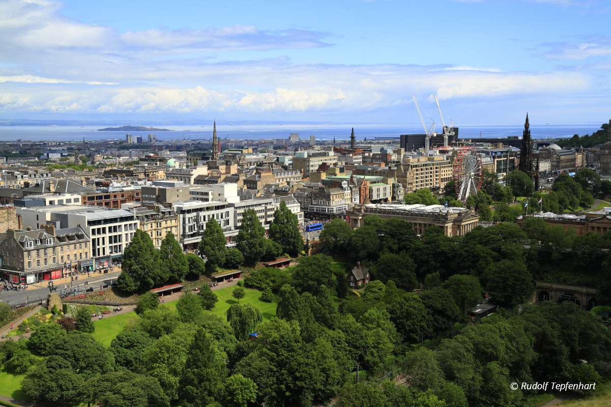 A view over Edinburgh from Castle Hill, Scotland