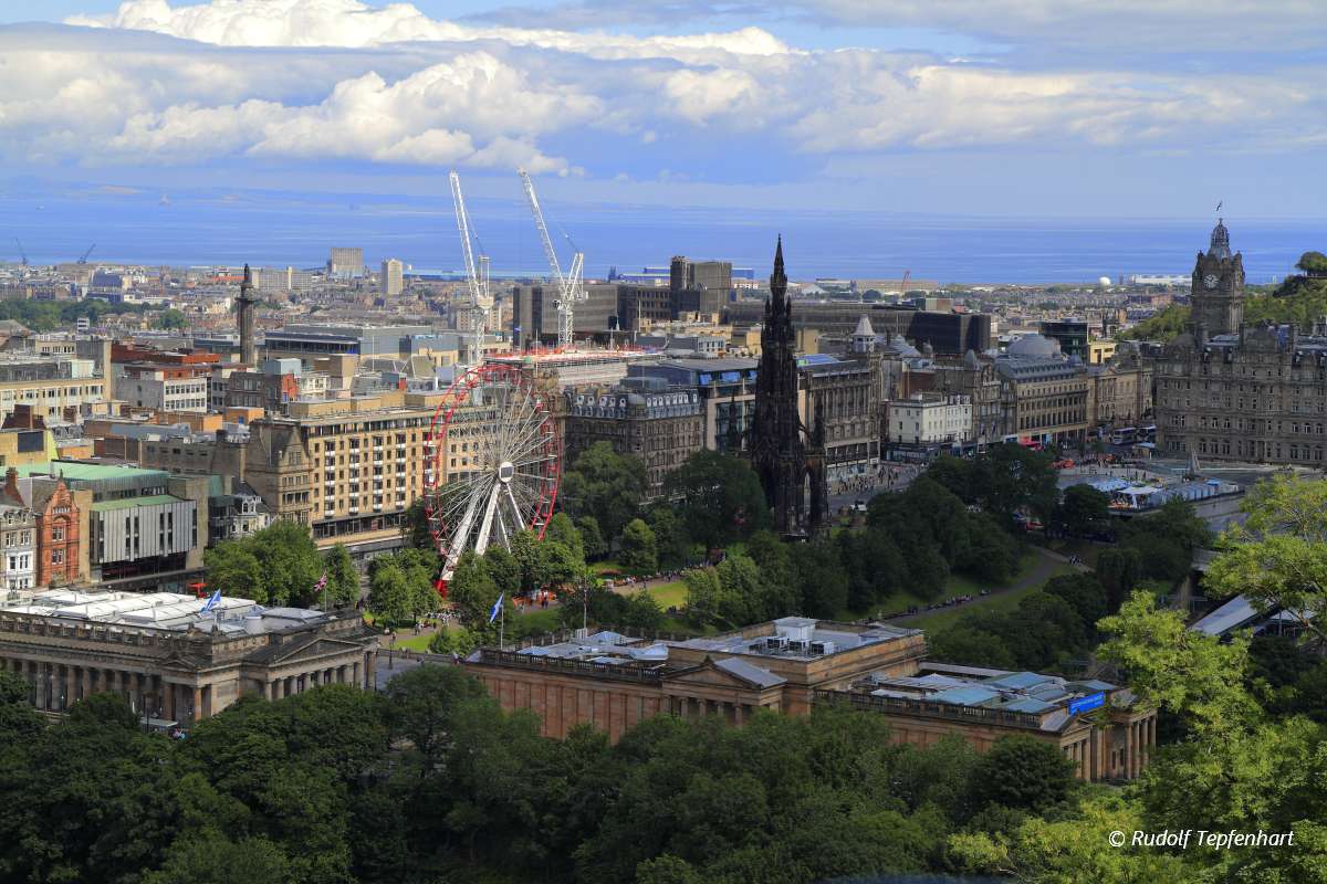 A view over Edinburgh from Castle Hill, Scotland