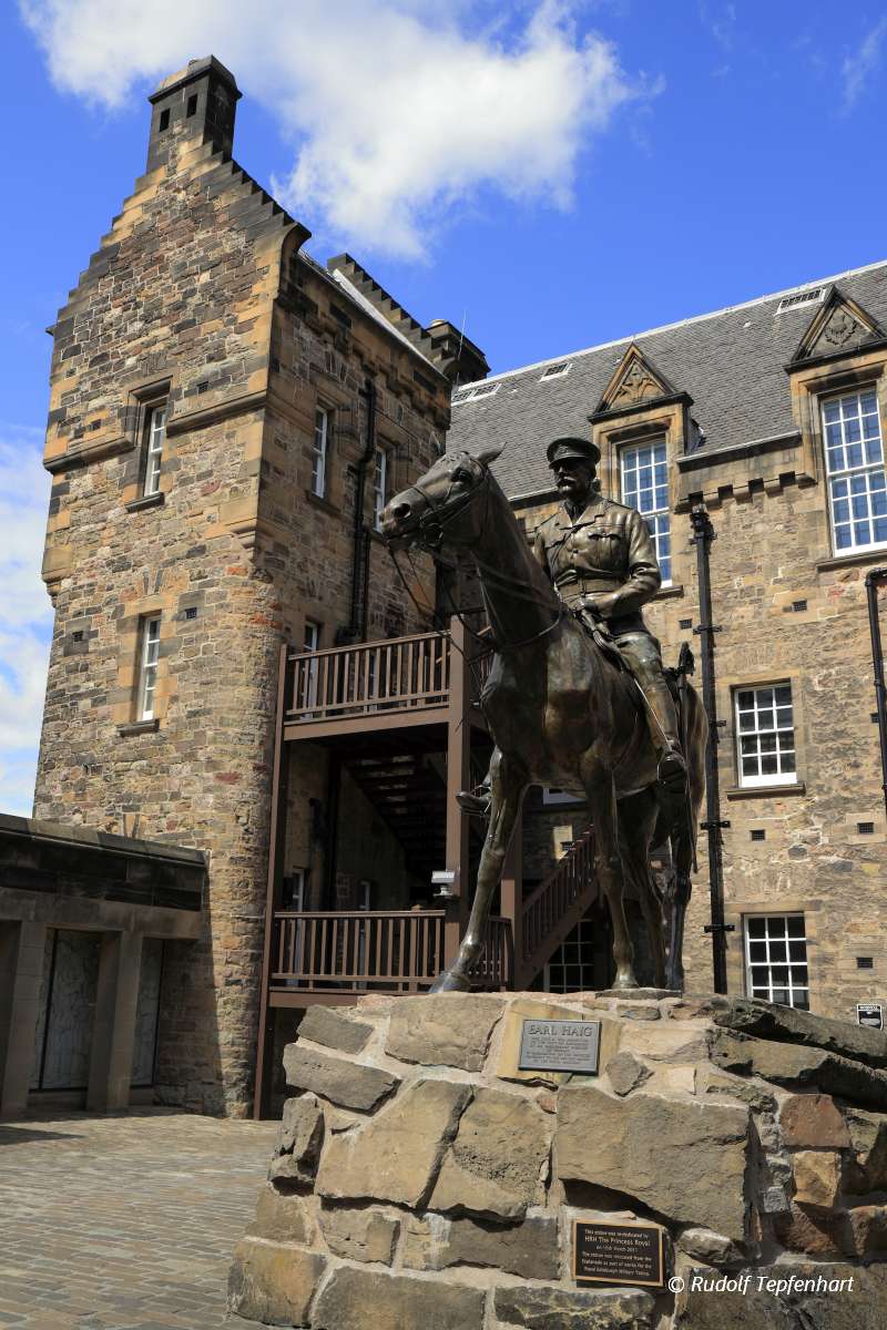 Statue of Field Marshal Douglas Haig in Edinburgh Castle in Edin