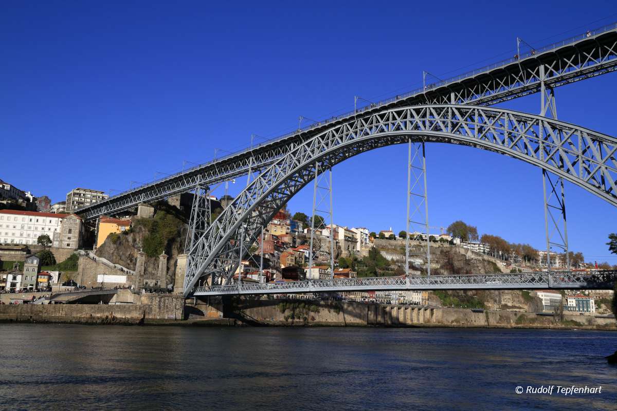 The Dom Luis I Bridge across the River Douro in Porto