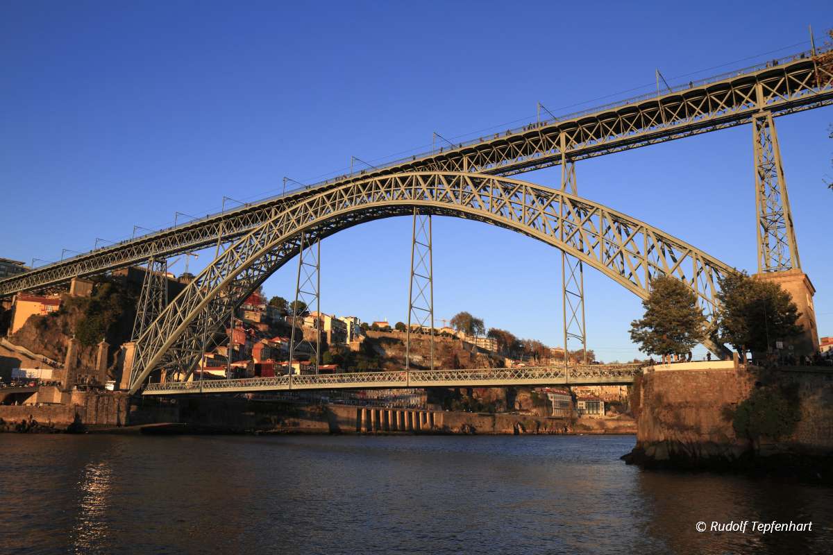 The Dom Luis I Bridge across the River Douro in Porto